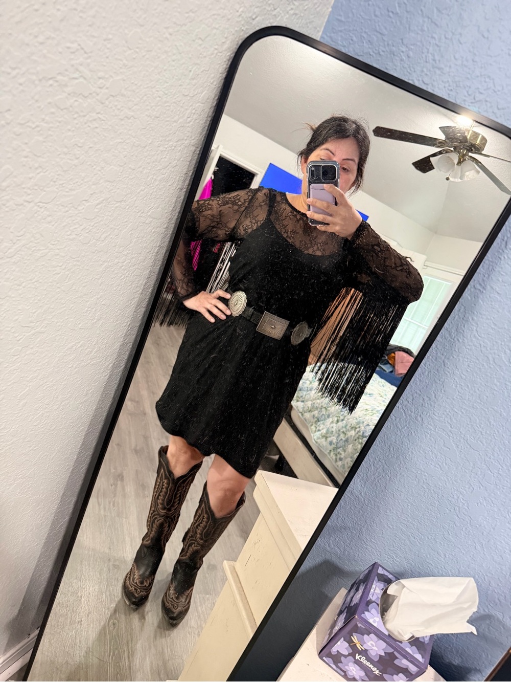 Idyllwind Black Lace Fringe western  Dress in a XL - bootbarn - very pretty